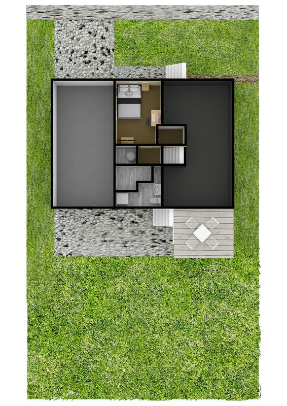 Property site plan with deck and yard
